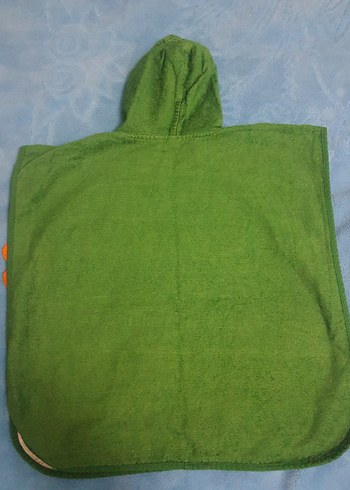 Kapüşonlu Erkek Çocuk Bornoz Yeşil - Görsel 3