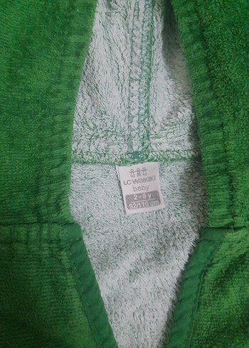 Kapüşonlu Erkek Çocuk Bornoz Yeşil - Görsel 2