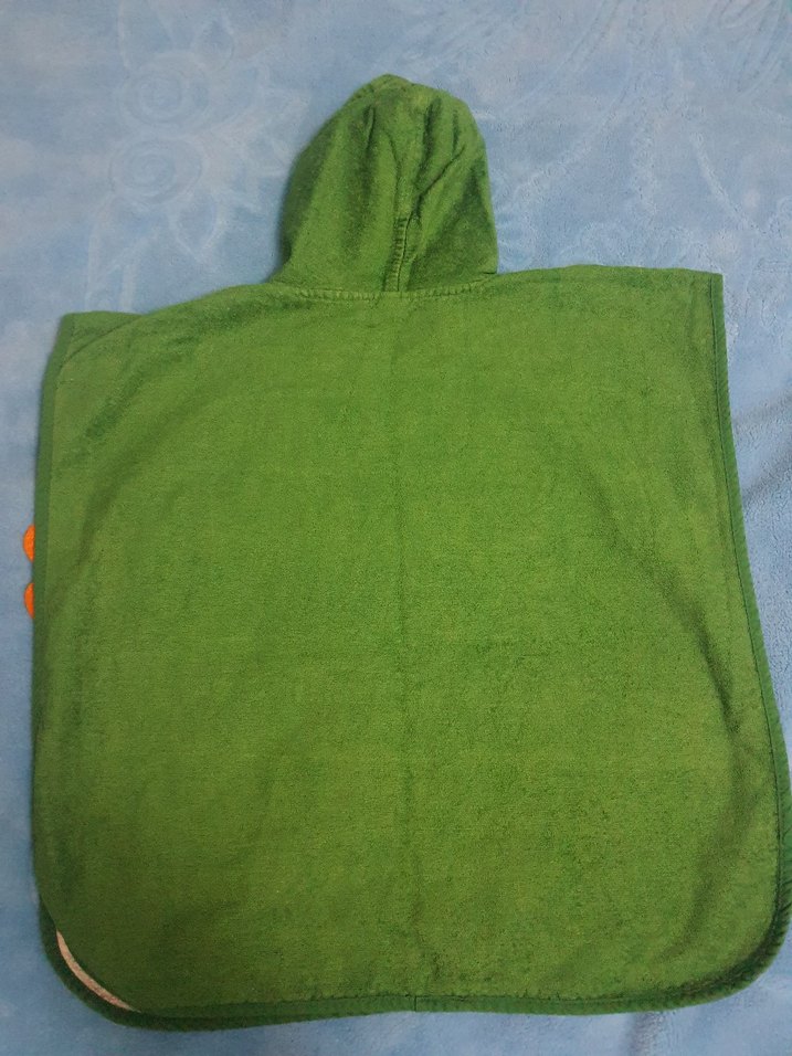 Kapüşonlu Erkek Çocuk Bornoz Yeşil - Görsel 3