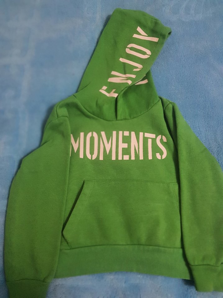 Kapüşonlu Yeşil Erkek Çocuk Sweatshirt - Görsel 2