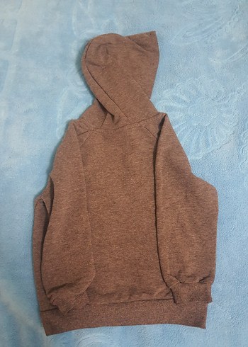 Kız Çocuk Gri Kapüşonlu Sweatshirt - Görsel 4
