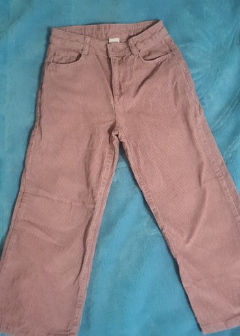 Kız Çocuk Bol Kesim Kahverengi Denim Pantolon - Görsel 4