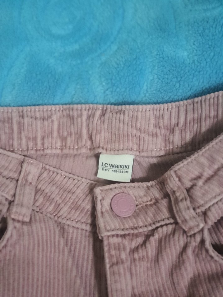 Kız Çocuk Bol Kesim Kahverengi Denim Pantolon - Görsel 3