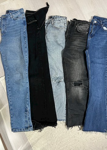 38 Beden Kadın Mavi Midi Boy Regular Fit Denim Jean