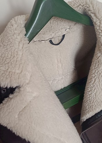 Pull and Bear Kürk Detaylı Kahverengi erkek Ceket - Görsel 6