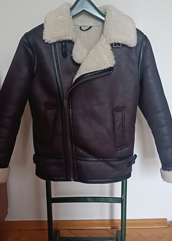 Pull and Bear Kürk Detaylı Kahverengi erkek Ceket - Görsel 2