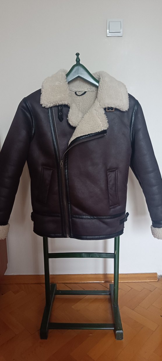 Pull and Bear Kürk Detaylı Kahverengi erkek Ceket - Görsel 2