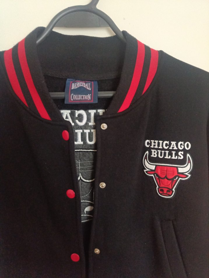 Kadın Kırmızı Chicago Bulls Bomber Ceket - Görsel 4
