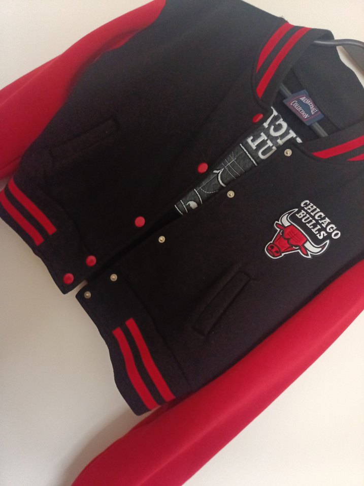 Kadın Kırmızı Chicago Bulls Bomber Ceket - Görsel 3