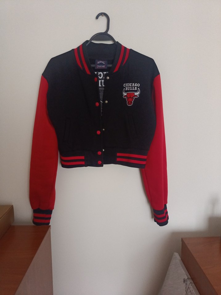 Kadın Kırmızı Chicago Bulls Bomber Ceket - Görsel 2