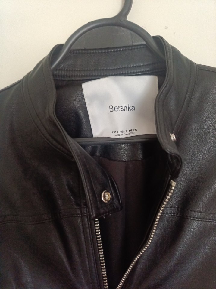 Siyah Deri Biker Ceket Kadın - Görsel 2