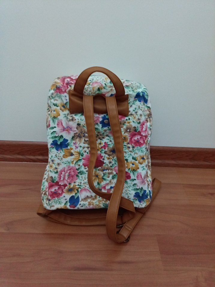 Çiçek Desenli mavi marka Sırt Çantası - Görsel 3