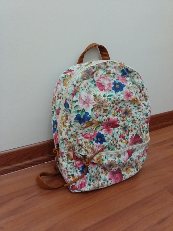 Çiçek Desenli mavi marka Sırt Çantası - Görsel 2