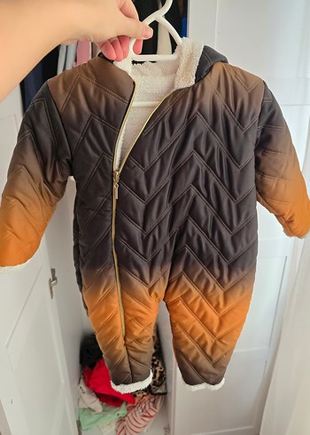 Kahverengi Kürklü Bebek Kar Tulumu 3_6 aydır - Görsel 3