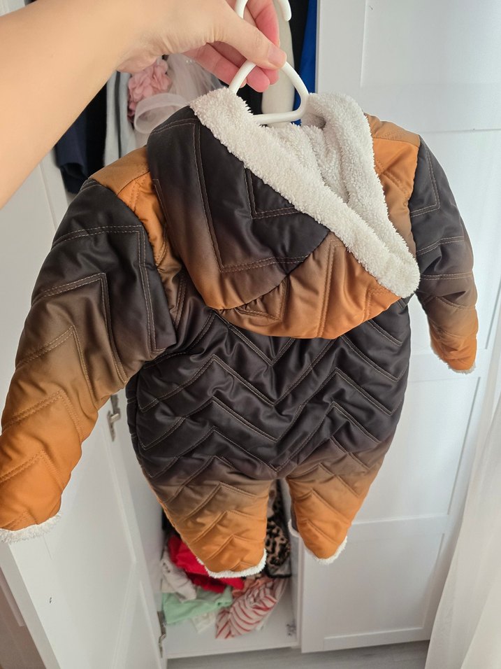 Kahverengi Kürklü Bebek Kar Tulumu 3_6 aydır - Görsel 2