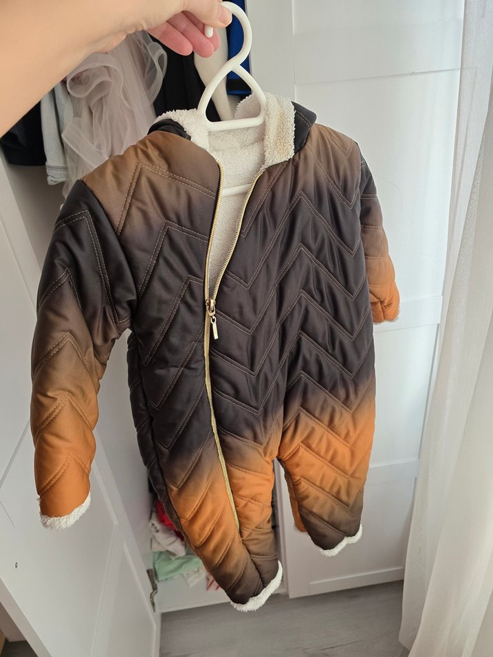 Kahverengi Kürklü Bebek Kar Tulumu 3_6 aydır - Görsel 4