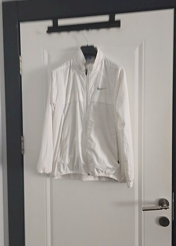 Bayan Beyaz Rahat Kesim Fermuarlı Yağmurluk - Görsel 2