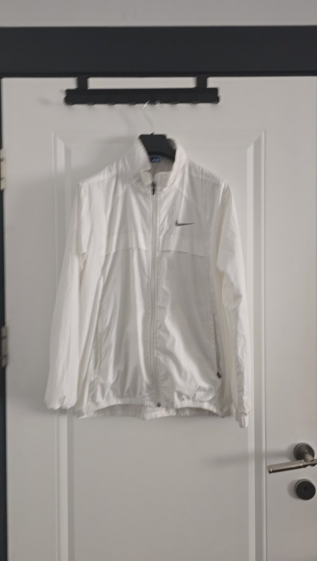 Bayan Beyaz Rahat Kesim Fermuarlı Yağmurluk - Görsel 3