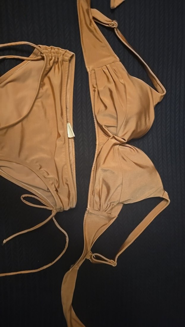 Kadın  Mini Bikini Takımı pudra rengi - Görsel 4