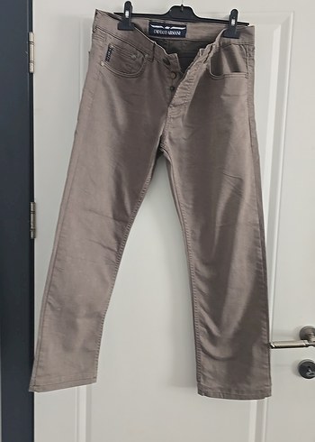 Armani Bej Renkli Erkek Kemerli Gunluk Pantolon