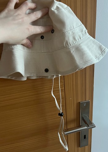 Beden Düğmeli Bej Bohem Kadın Şapka