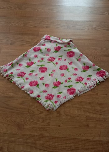 Çiçek Desenli Pembe Kız Çocuk Panço - Görsel 5