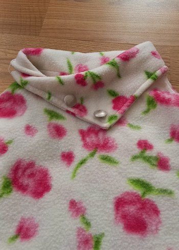 Çiçek Desenli Pembe Kız Çocuk Panço - Görsel 4