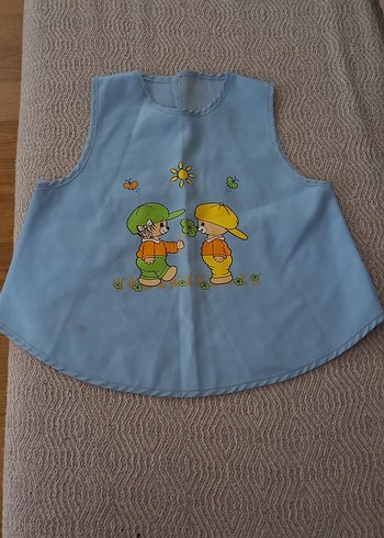 Diğer Nakışlı Mavi Bebek Önlüğü