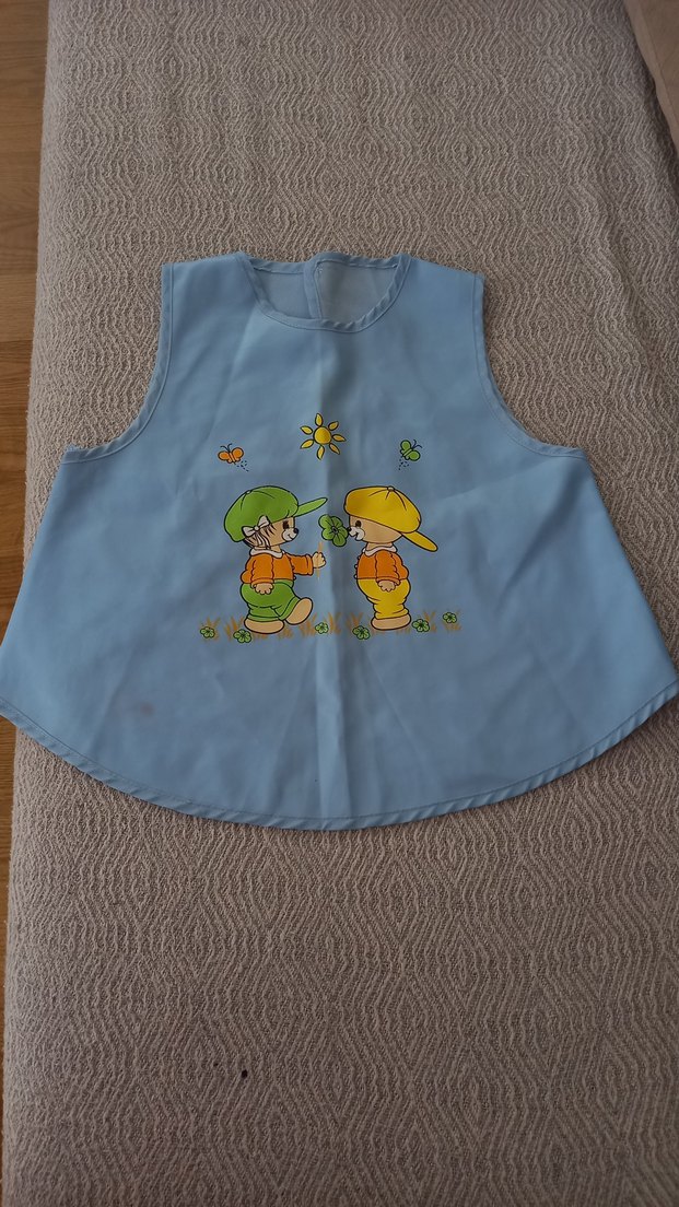 Nakışlı Mavi Bebek Önlüğü - Görsel 2