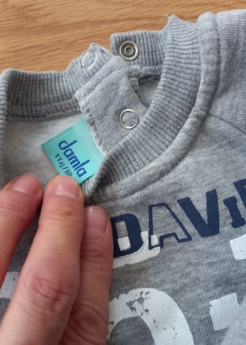 Gri Düğmeli Erkek Çocuk Sweatshirt - Görsel 3