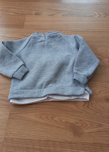 Gri Düğmeli Erkek Çocuk Sweatshirt - Görsel 2