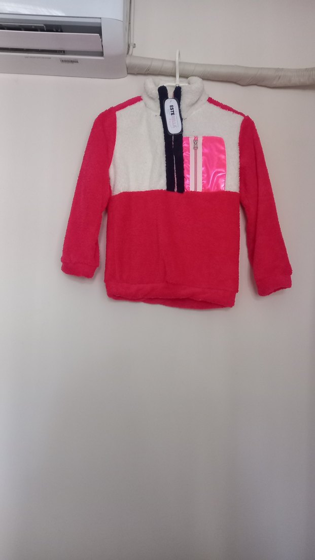 Kız Çocuk Renkli Fermuarlı sweatshirt - Görsel 2