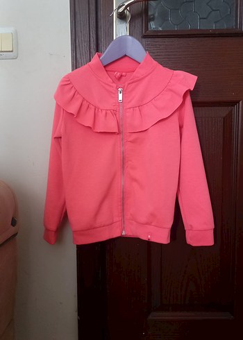 Kız Çocuk Pembe Fırfırlı Sweatshirt - Görsel 4