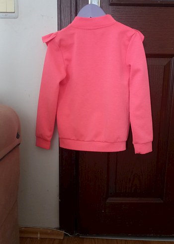 Kız Çocuk Pembe Fırfırlı Sweatshirt - Görsel 7