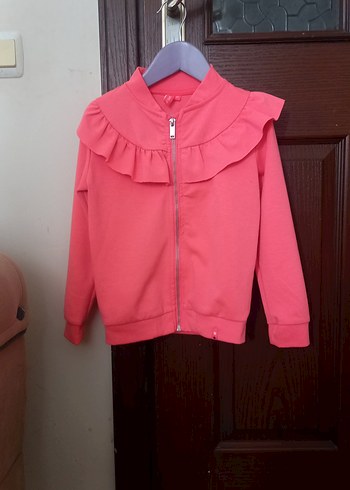 Kız Çocuk Pembe Fırfırlı Sweatshirt - Görsel 3