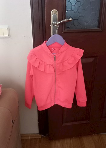 Kız Çocuk Pembe Fırfırlı Sweatshirt - Görsel 2