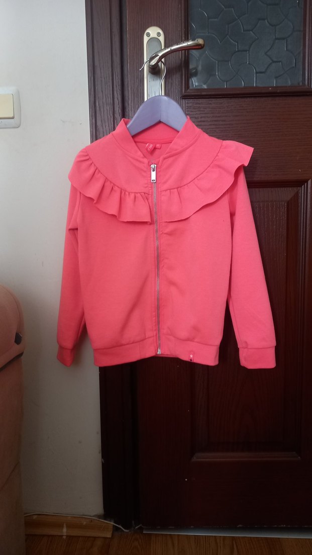 Kız Çocuk Pembe Fırfırlı Sweatshirt - Görsel 3