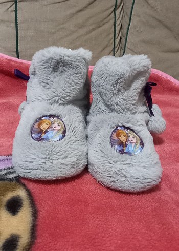 Kız Çocuk Gri Sıcak Peluş Ev botu - Görsel 6