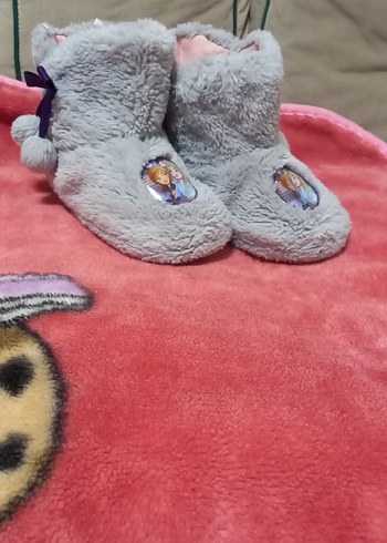 Kız Çocuk Gri Sıcak Peluş Ev botu - Görsel 8