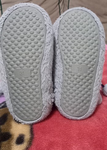 Kız Çocuk Gri Sıcak Peluş Ev botu - Görsel 9