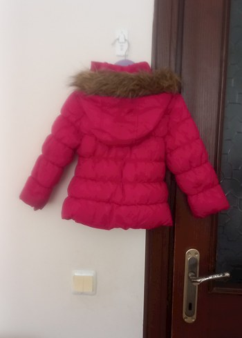 Kız Çocuk Pembe Düğmeli Mont - Görsel 3