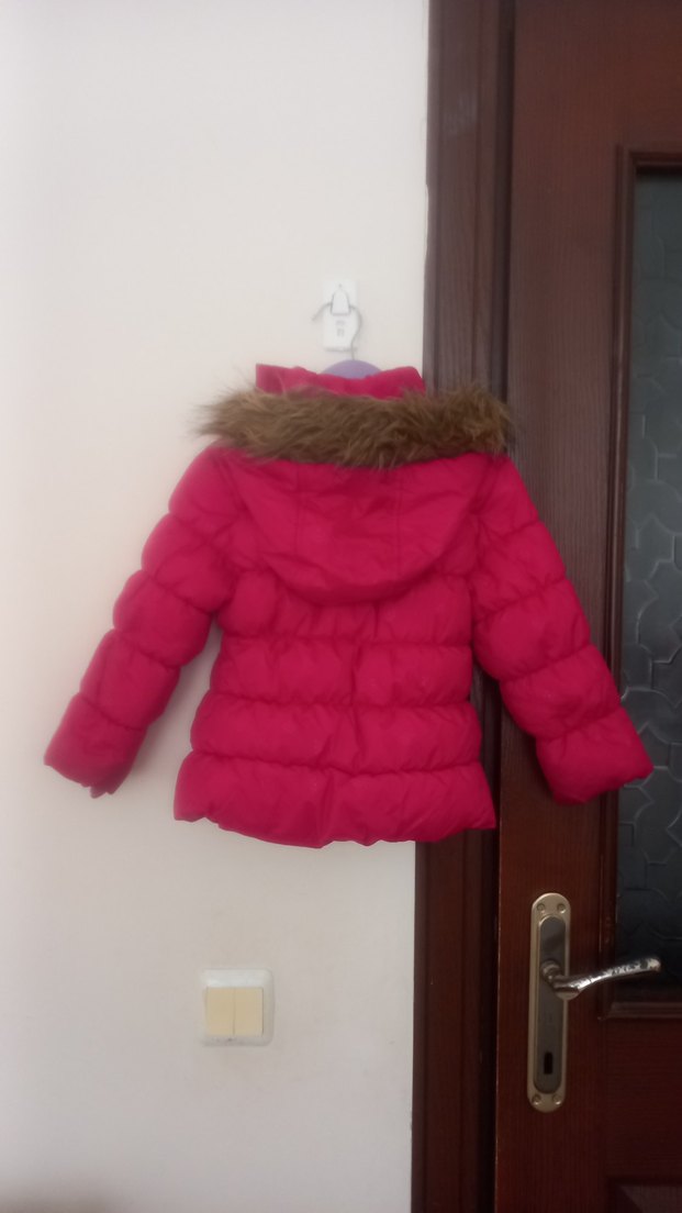 Kız Çocuk Pembe Düğmeli Mont - Görsel 4