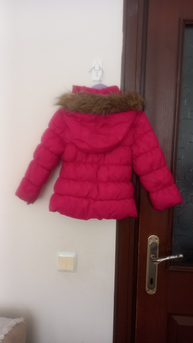 Kız Çocuk Pembe Düğmeli Mont - Görsel 3