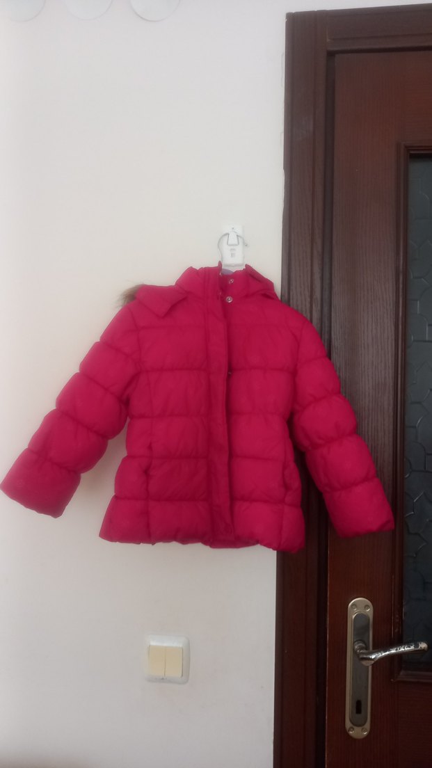 Kız Çocuk Pembe Düğmeli Mont - Görsel 5