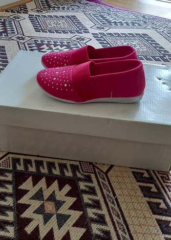 Diğer Kız Çocuk Pembe Payetli Loafer Ayakkabı