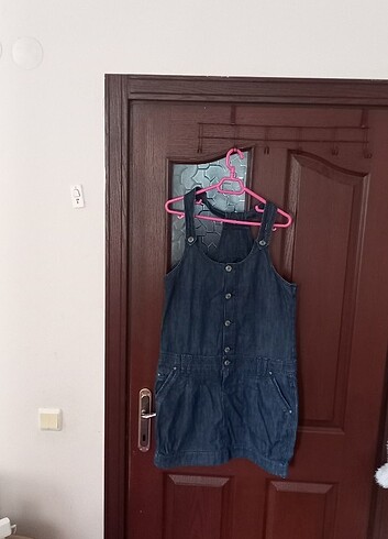 15-16 Yaş Beden mavi Renk Askılı elbise