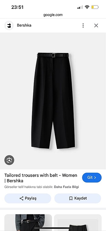 xs Beden BERSHKA KEMERLİ PANTOLON