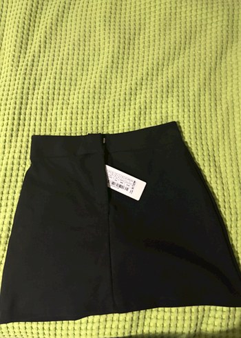 Siyah Fermuarlı Mini Etek