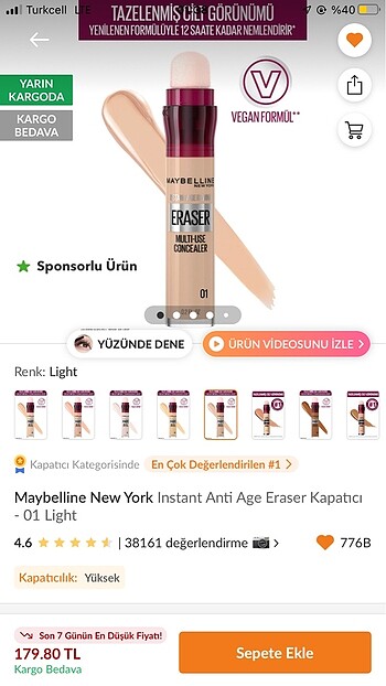 Maybelline kapatıcı