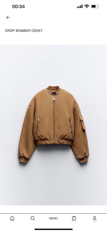 Crop bomber ceket